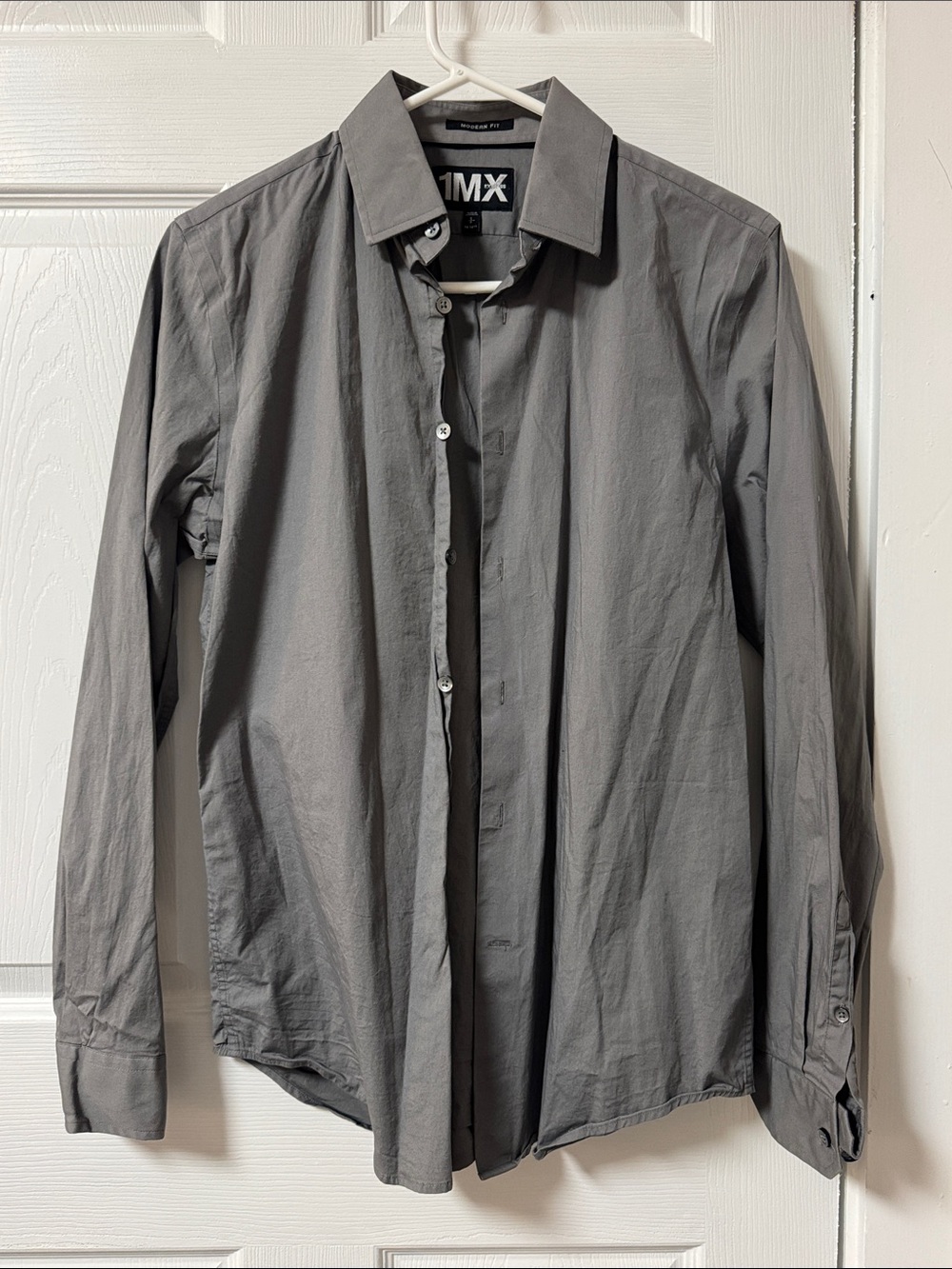 Express Men's Gray Button-Up Dress Shirt